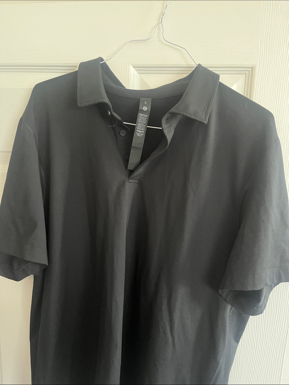 lululemon athletica Men's Black Polo with Open Placket - Picture 3 of 5
